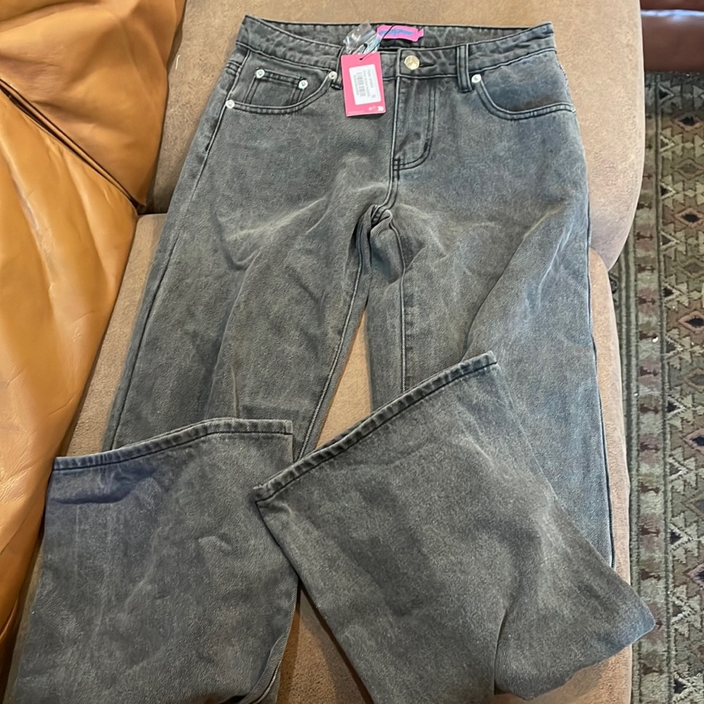 Edikted raeylynn washed black low rise jeans